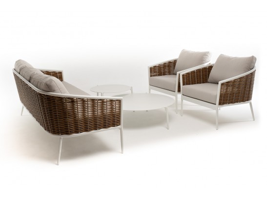 "Тоскана" лаунж-зона из искусственного ротанга, цвет соломенный в Кургане