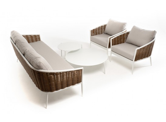 "Тоскана" лаунж-зона из искусственного ротанга, цвет соломенный в Кургане