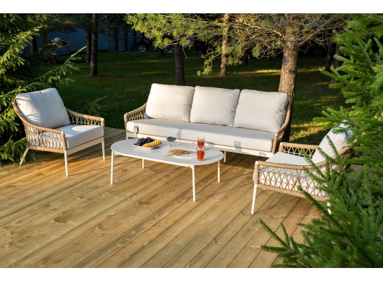 "Венеция" лаунж-зона из искусственного ротанга, цвет соломенный в Кургане