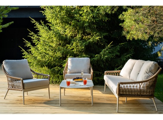 "Венеция" лаунж-зона из искусственного ротанга, цвет соломенный в Кургане