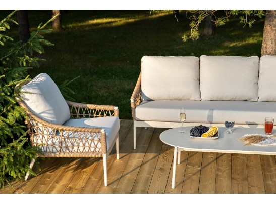 "Венеция" лаунж-зона из искусственного ротанга, цвет соломенный в Кургане