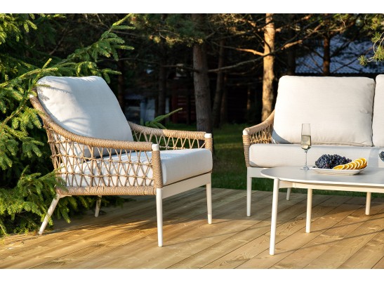 "Венеция" лаунж-зона из искусственного ротанга, цвет соломенный в Кургане