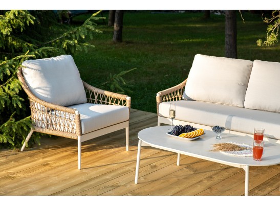 "Венеция" лаунж-зона из искусственного ротанга, цвет соломенный в Кургане