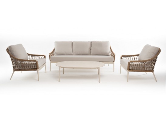 "Венеция" лаунж-зона из искусственного ротанга, цвет соломенный в Кургане