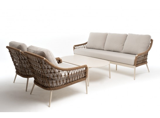 "Венеция" лаунж-зона из искусственного ротанга, цвет соломенный в Кургане