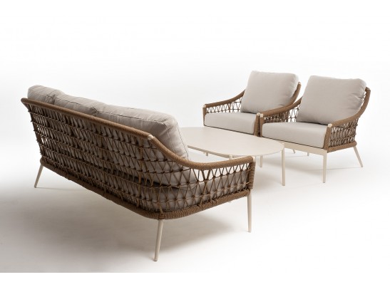 "Венеция" лаунж-зона из искусственного ротанга, цвет соломенный в Кургане