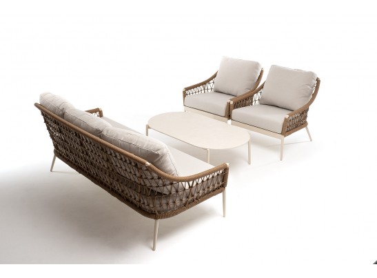 "Венеция" лаунж-зона из искусственного ротанга, цвет соломенный в Кургане