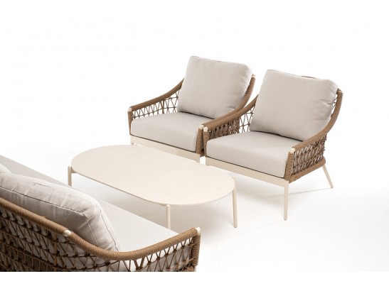 "Венеция" лаунж-зона из искусственного ротанга, цвет соломенный в Кургане