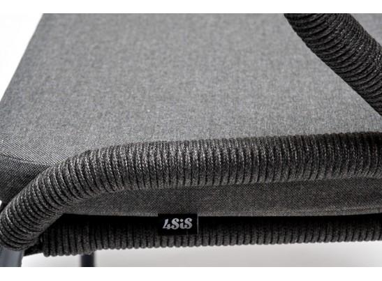 "Венето" обеденная группа на 6 персон со стульями "Милан", каркас темно-серый, роуп темно-серый в Кургане