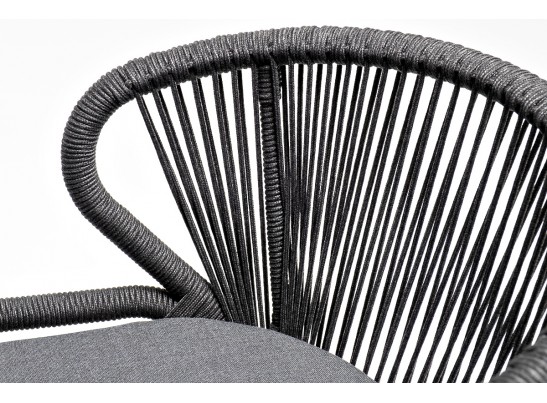 "Венето" обеденная группа на 6 персон со стульями "Милан", каркас темно-серый, роуп темно-серый в Кургане