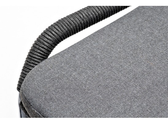 "Венето" обеденная группа на 6 персон со стульями "Милан", каркас темно-серый, роуп темно-серый в Кургане