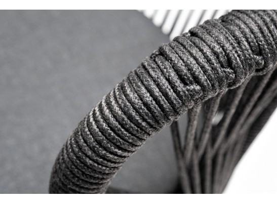 "Венето" обеденная группа на 6 персон со стульями "Милан", каркас темно-серый, роуп темно-серый в Кургане