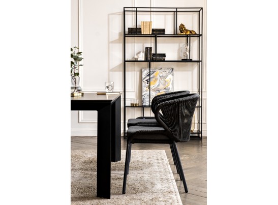 "Венето" обеденная группа на 4 персоны со стульями "Милан", каркас темно-серый, роуп темно-серый в Кургане