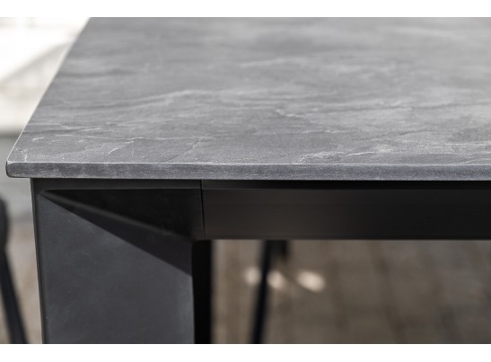 "Венето" обеденный стол из HPL 160х80см, цвет "серый гранит", каркас черный в Кургане