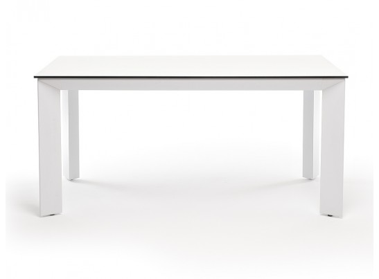 "Венето" обеденный стол из HPL 160х80см, цвет молочный, каркас белый в Кургане