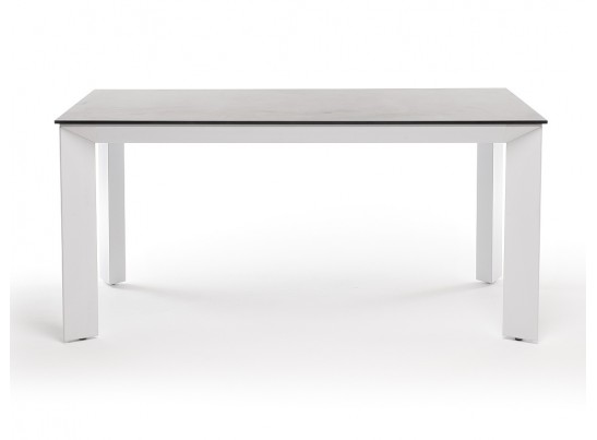 "Венето" обеденный стол из HPL 160х80см, цвет "серый гранит", каркас белый в Кургане
