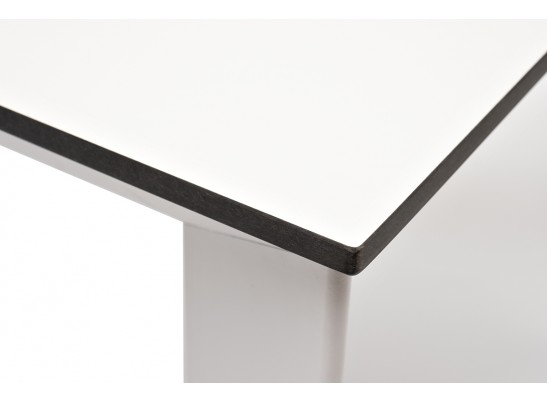 "Венето" обеденный стол из HPL 90х90см, цвет молочный, каркас белый в Кургане