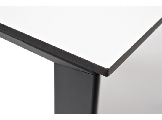 "Венето" обеденный стол из HPL 90х90см, цвет молочный, каркас черный в Кургане