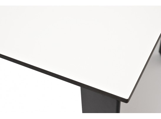 "Венето" обеденный стол из HPL 90х90см, цвет молочный, каркас черный в Кургане