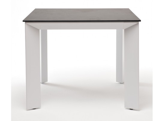 "Венето" обеденный стол из HPL 90х90см, цвет "серый гранит", каркас белый в Кургане