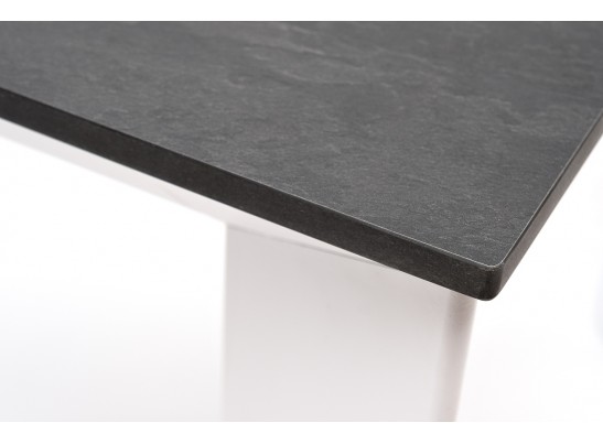 "Венето" обеденный стол из HPL 90х90см, цвет "серый гранит", каркас белый в Кургане