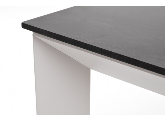 "Венето" обеденный стол из HPL 90х90см, цвет "серый гранит", каркас белый в Кургане