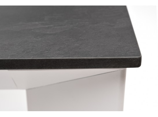 "Венето" обеденный стол из HPL 90х90см, цвет "серый гранит", каркас белый в Кургане