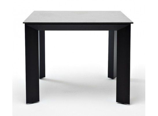 "Венето" обеденный стол из HPL 90х90см, цвет "серый гранит", каркас черный в Кургане