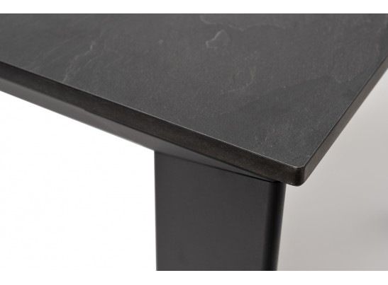 "Венето" обеденный стол из HPL 90х90см, цвет "серый гранит", каркас черный в Кургане
