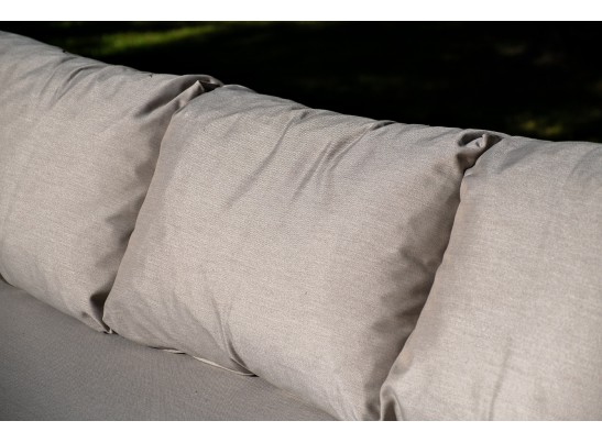 "Верона" лаунж-зона 5-местная плетеная из роупа (веревки), каркас алюминиевый белый, роуп бежевый в Кургане