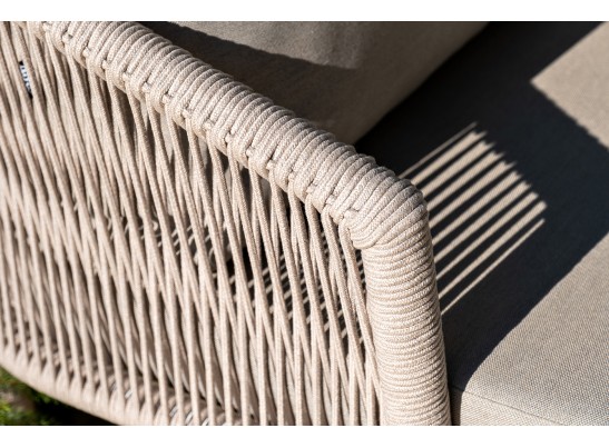 "Верона" лаунж-зона 5-местная плетеная из роупа (веревки), каркас алюминиевый белый, роуп бежевый в Кургане