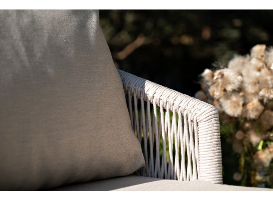 "Верона" лаунж-зона 5-местная плетеная из роупа (веревки), каркас алюминиевый белый, роуп бежевый в Кургане