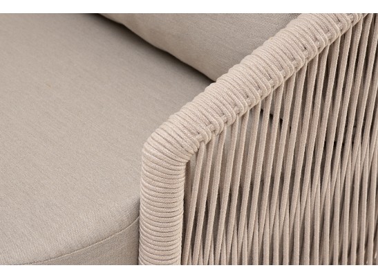 "Верона" лаунж-зона 5-местная плетеная из роупа (веревки), каркас алюминиевый белый, роуп бежевый в Кургане