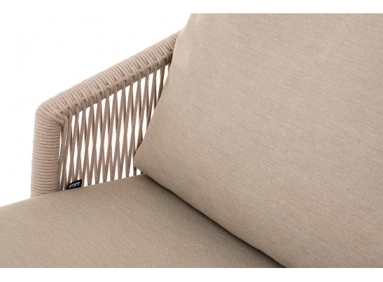 "Верона" лаунж-зона 5-местная плетеная из роупа (веревки), каркас алюминиевый белый, роуп бежевый в Кургане