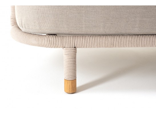 "Верона" лаунж-зона 5-местная плетеная из роупа (веревки), каркас алюминиевый белый, роуп бежевый в Кургане