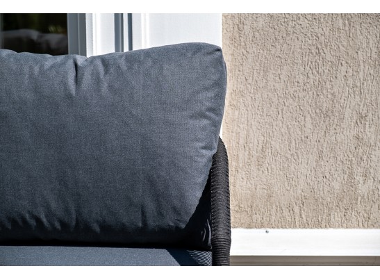 "Верона" лаунж-зона 5-местная плетеная из роупа (веревки), каркас алюминиевый темно-серый, роуп темно-серый в Кургане