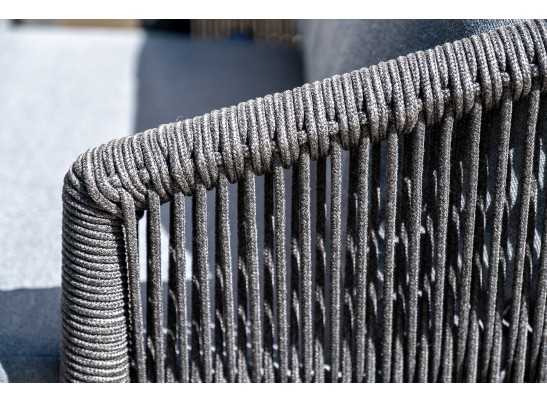 "Верона" лаунж-зона 5-местная плетеная из роупа (веревки), каркас алюминиевый темно-серый, роуп темно-серый в Кургане