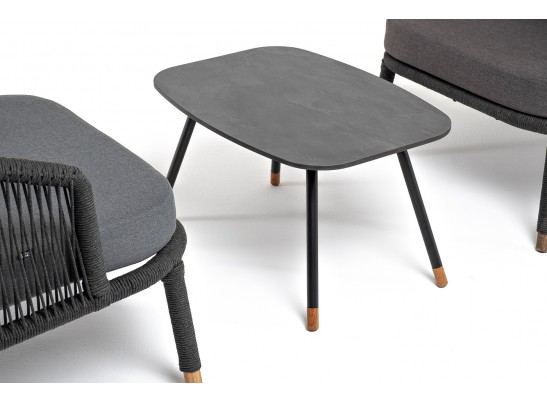 "Верона" лаунж-зона 5-местная плетеная из роупа (веревки), каркас алюминиевый темно-серый, роуп темно-серый в Кургане