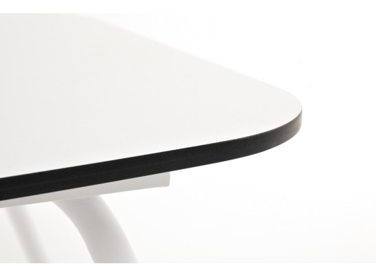 "Верона" журнальный стол из HPL 120х65, H40, каркас белый муар, цвет столешницы "молочный" в Кургане