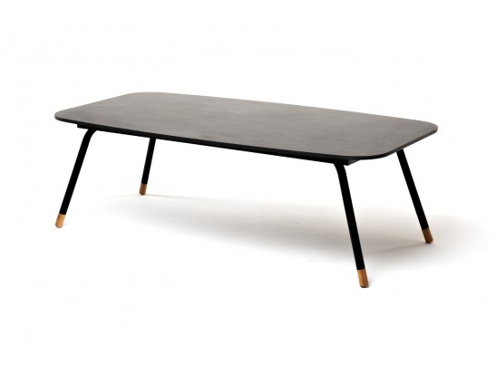 "Верона" журнальный стол из HPL 120х65, H40, каркас черный муар, цвет столешницы "серый гранит" в Кургане