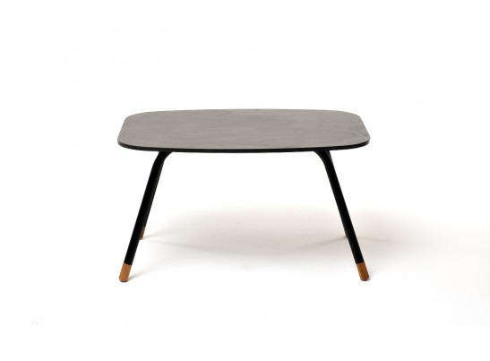 "Верона" журнальный столик из HPL 70х50, H40, каркас черный муар, цвет столешницы "серый гранит" в Кургане