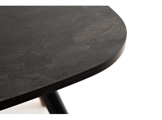 "Верона" журнальный столик из HPL 70х50, H40, каркас черный муар, цвет столешницы "серый гранит" в Кургане