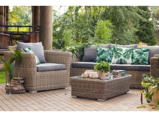 "Капучино" лаунж-зона из искусственного ротанга, цвет соломенный в Кургане