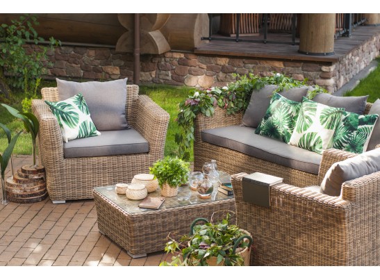 "Капучино" лаунж-зона из искусственного ротанга, цвет соломенный в Кургане