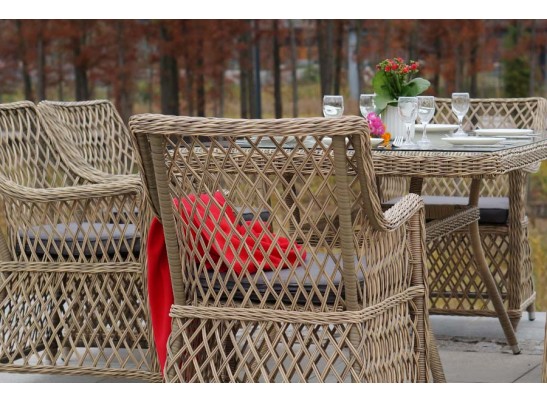 "Айриш" стол плетеный из искусственного ротанга, цвет соломенный в Кургане