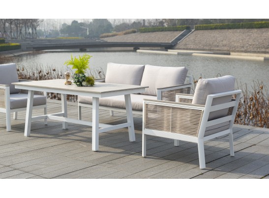 "Сан Ремо" стол обеденный из ДПК, каркас алюминиевый в Кургане