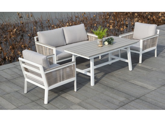 "Сан Ремо" стол обеденный из ДПК, каркас алюминиевый в Кургане