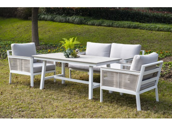 "Сан Ремо" стол обеденный из ДПК, каркас алюминиевый в Кургане