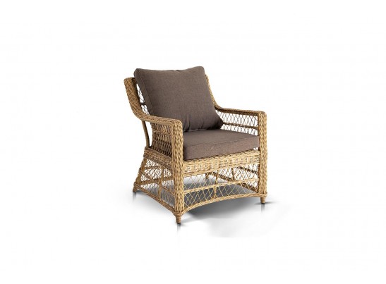 "Гранд Латте" кресло из искусственного ротанга, цвет соломенный в Кургане