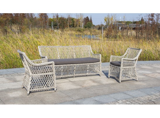 "Латте" плетеное кресло из искусственного ротанга, цвет бежевый в Кургане